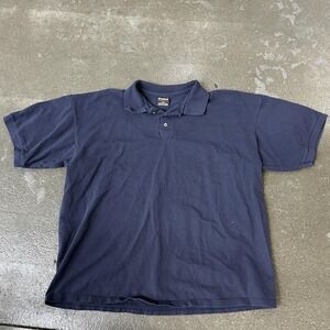 UltraClub Collection Polo Shirt Mens 2XL Navy Blue Pique Short Sleeve Casual